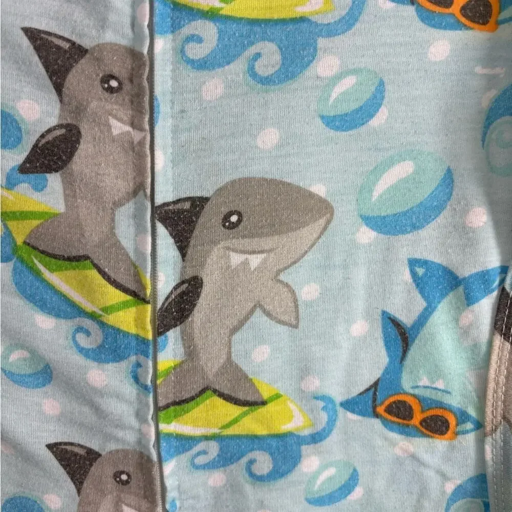 Sleeping Baby Zipadee Zip Blue Sharks Sleep Sack Size Small 4-8 Months